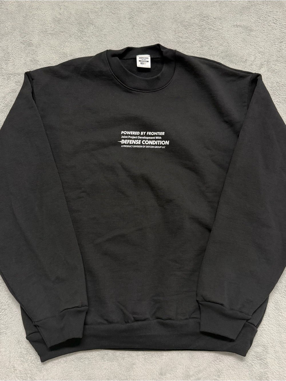 DEFCON Group Logo Crewneck Sweatshirt Frontier Defense Condition Mens Large
